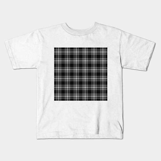 Menzies Black Tartan Plaid Scottish Pattern Kids T-Shirt by terrybain